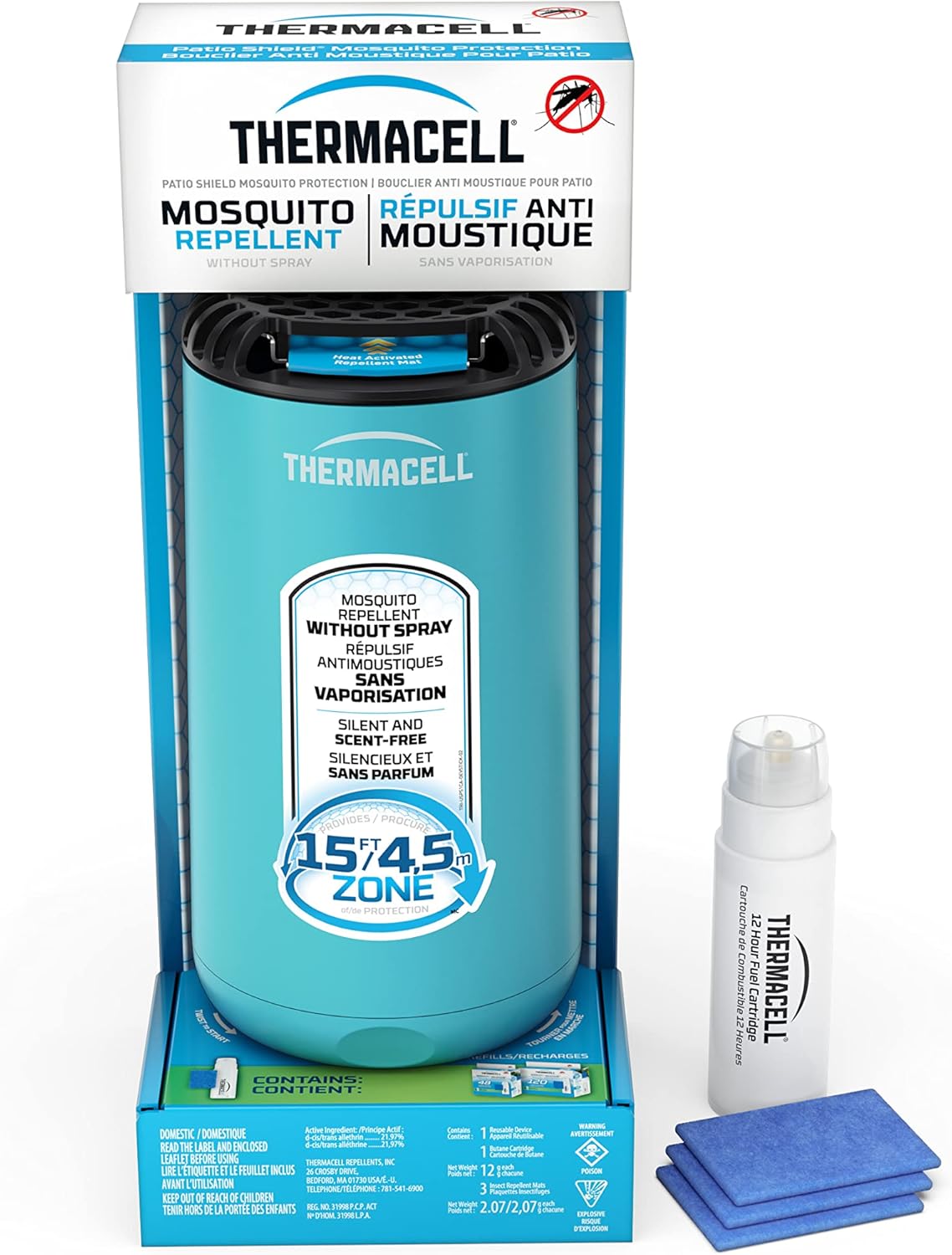 ThermaCELL Patio Shield Mosquito Repeller, Blue; Highly Effective
