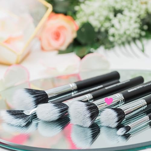 Miniatura 7 de Beauty Junkees Stippling Brush - Brocha para base de maquillaje, cepillo de mezcla de fibra sintética de doble fibra para base líquida, rubor crema,