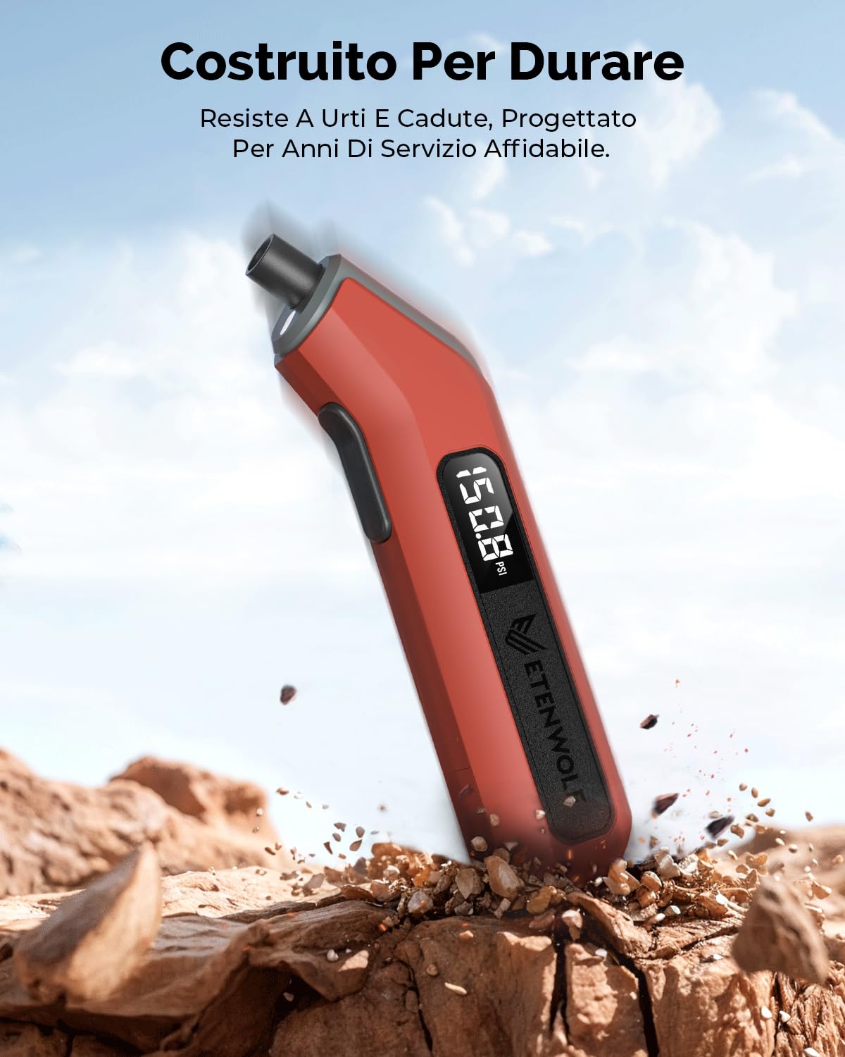 ETENWOLF Misuratore Digitale di Pressione dei Pneumatici 0,20-13,79 Bar, calibrato secondo la norma ANSI B40.7 Grado 2A