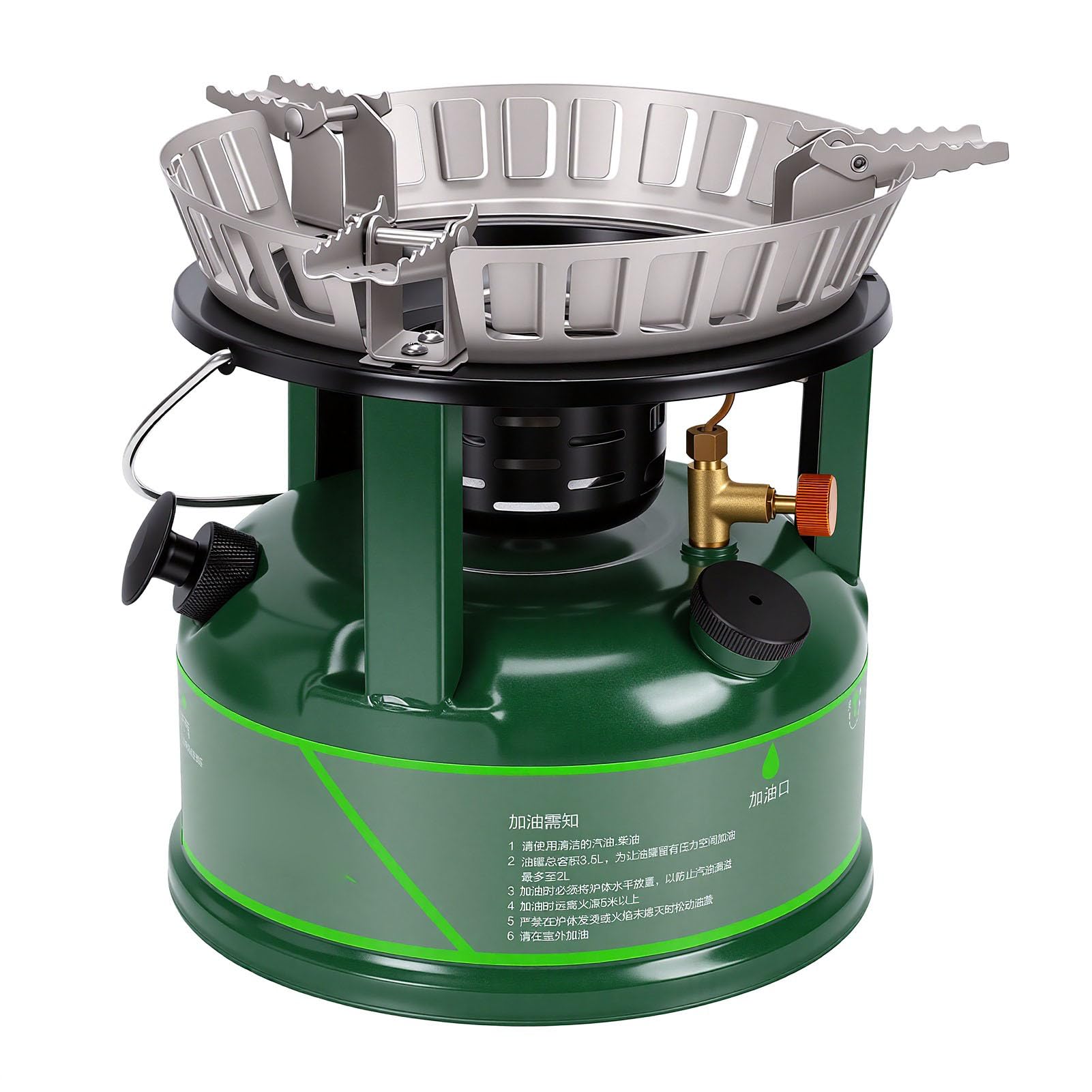 Tragbarer Gaskocher 9 8KW Benzinkocher Camping Brennstoffkocher Multibrennstoff Kerosinbrenner Winddicht Verstellbare Flamme mit Pumpenhebel Tragetasche