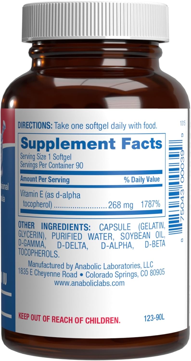 Vitamin E 400 IU Softgels - Clinical Formula Natural Vitamin E Supplement Complex with d-Alpha Tocopherol & Mixed Tocopherols for Hair Skin & Nails Plus Antioxidant Immune Support - 90 Servings - Image 2