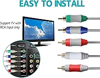 Vista 3 de Cable de componentes AV para Nintendo WiiWii U RCA Audio Video HD Cable de 2
