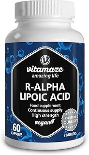 Alpha Lipoic Acid High Strength - 60 Vegan Capsules, 2 Months Supply - ALA Natural Antioxidant 200mg- Food Supplement Without Unnecessary Additives