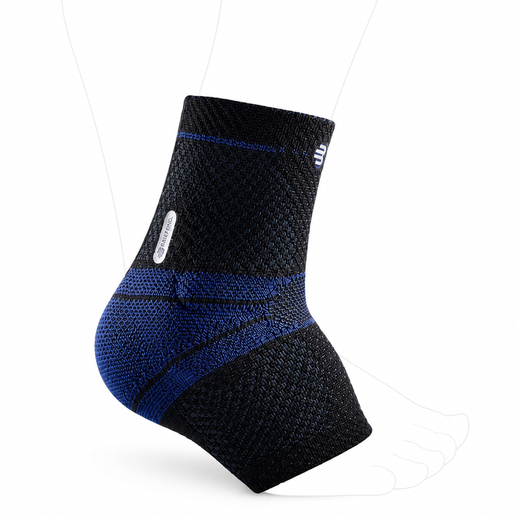 Bauerfeind - MalleoTrain - Tobillera de apoyo - Ayuda a estabilizar los músculos y articulaciones del tobillo para curación de lesiones y alivio del dolor - Pie izquierdo - Talla 6 - Color negro