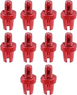 Geesatis 10Pcs Bicycle Barrel Adjuster Brake,M7 Lever Adjusting Screws Fastener Parts, Aluminum Alloy Brake Adjuster Accessories,Red