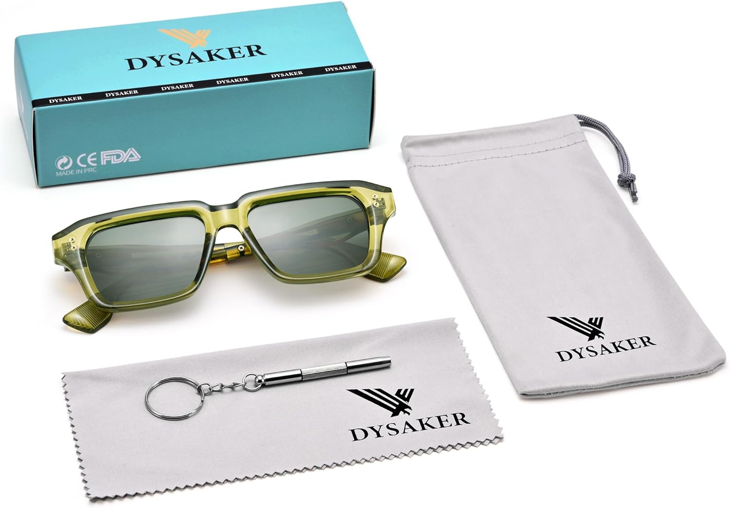 Rectangle Sunglasses for Men Women, Trendy Square Frame Sun Glasses Fashion Retro 90s Chunky Designer Shades - Image 6