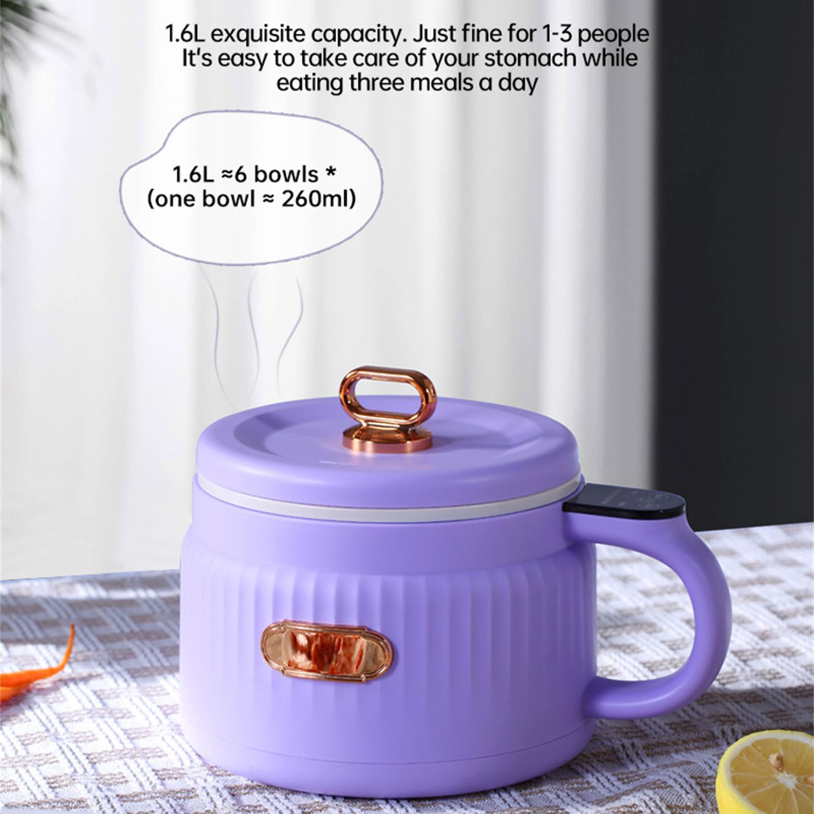 Pottes Chaudes Électriques 1.6L Portable Cuideur Antiadhésif Pots De Cuisson Électrique Adaptés Plats Rapides Nouilles De Steak