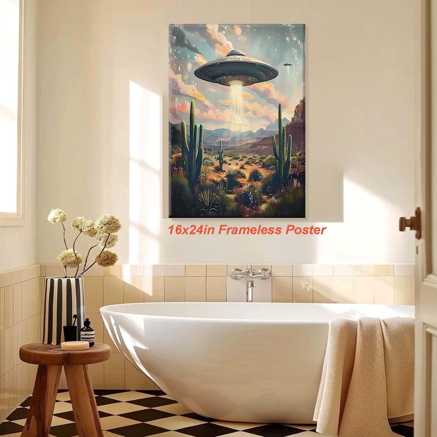 Amazon.com: Retro Ufo Extraterrestrial Canvas Wall Art Home Decor