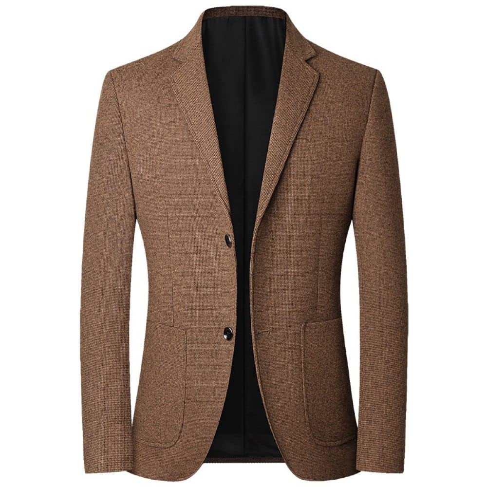 LIRU Sakko,2 Button Anzug Mantel Braun Jacken Mantel Unifarben Blazer Regular Fit Formelles Kleid Jacke Elegant Formelle Anzug Jacke Geeignet Für Party-Date Smart Blazer,L