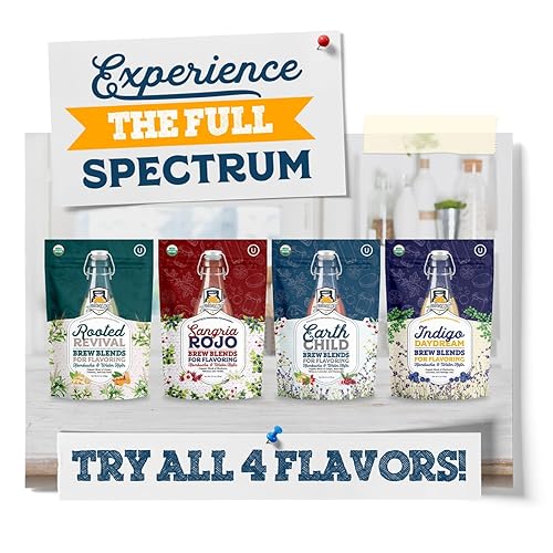 Miniatura 2 de Fermentaholics Mezclas de cerveza orgánica Indigo Daydream: aromatizante de fermentación secundaria para kombucha, kéfer de agua y otras bebidas