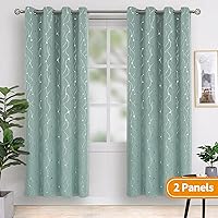 Vista 334 de BGment Room Darkening Curtains 95 Inches Long, Grommet Thermal Insulated Blackout Curtains with Wave Line and Dots Printed for Bedroom, 2 Panels