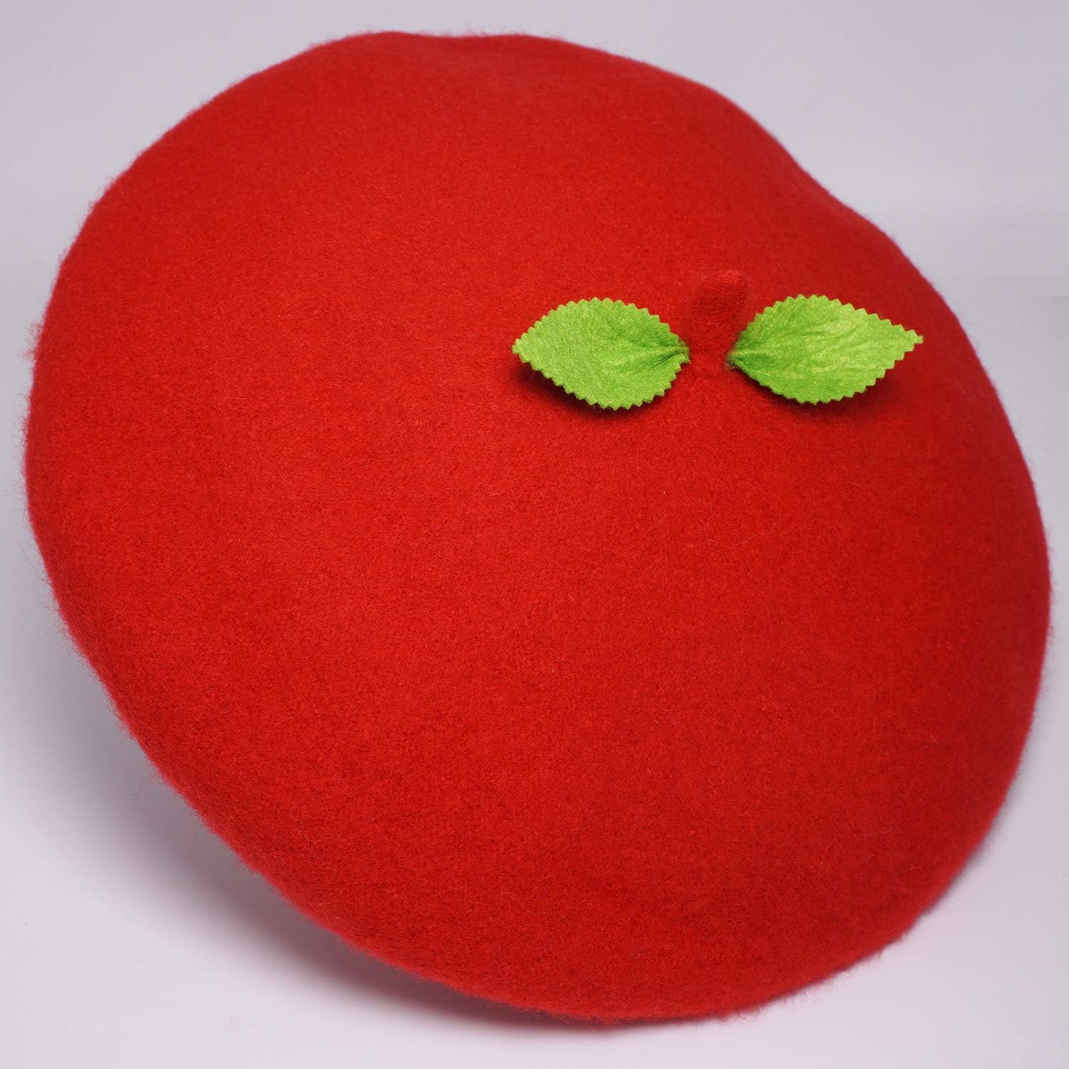 Kawaii Handmade Cartoon Beret Hat Green Leaves Fruit Cosplay Vintage Lolita Mori Girl Wool Cap Gift - Image 6