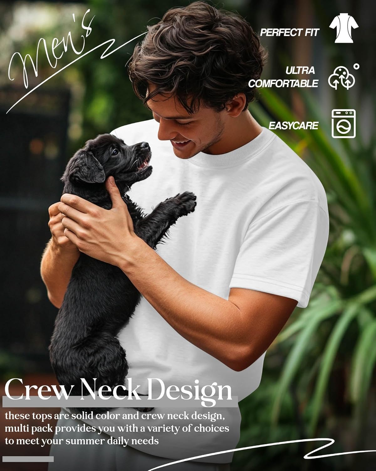 Ficerd 6 Pack Men's Big and Tall Shirts Short Sleeve Cotton Tee Summer Crew Neck Oversize Top Loose Fit Shirt Multipack - Image 5