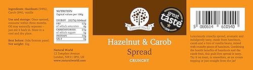 Miniatura 3 de Nutural World - Crujiente avellana y algarroba para untar 35 oz (1kg) - Ganador del premio Great Taste