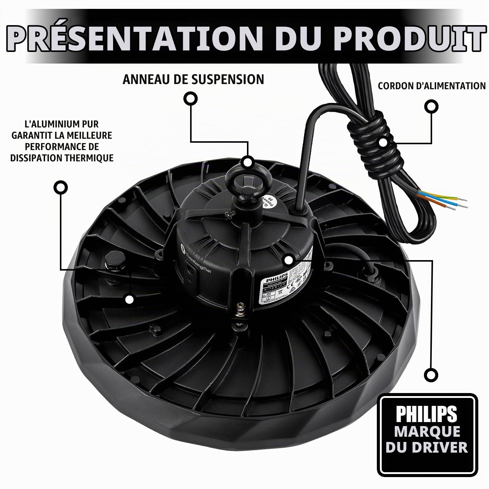 Lampe de Salle Résistante à l'Eau, 100W