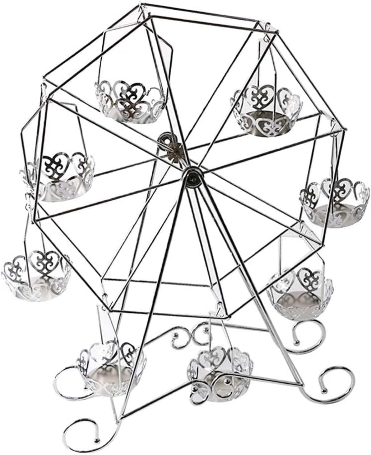 Ferris Wheel Shape Stainless Steel Cupcake Stand Metal Stand Dessert Stand for Any Celebration, Birthday Party, Wedding, Holidays, or Small Gatherings
