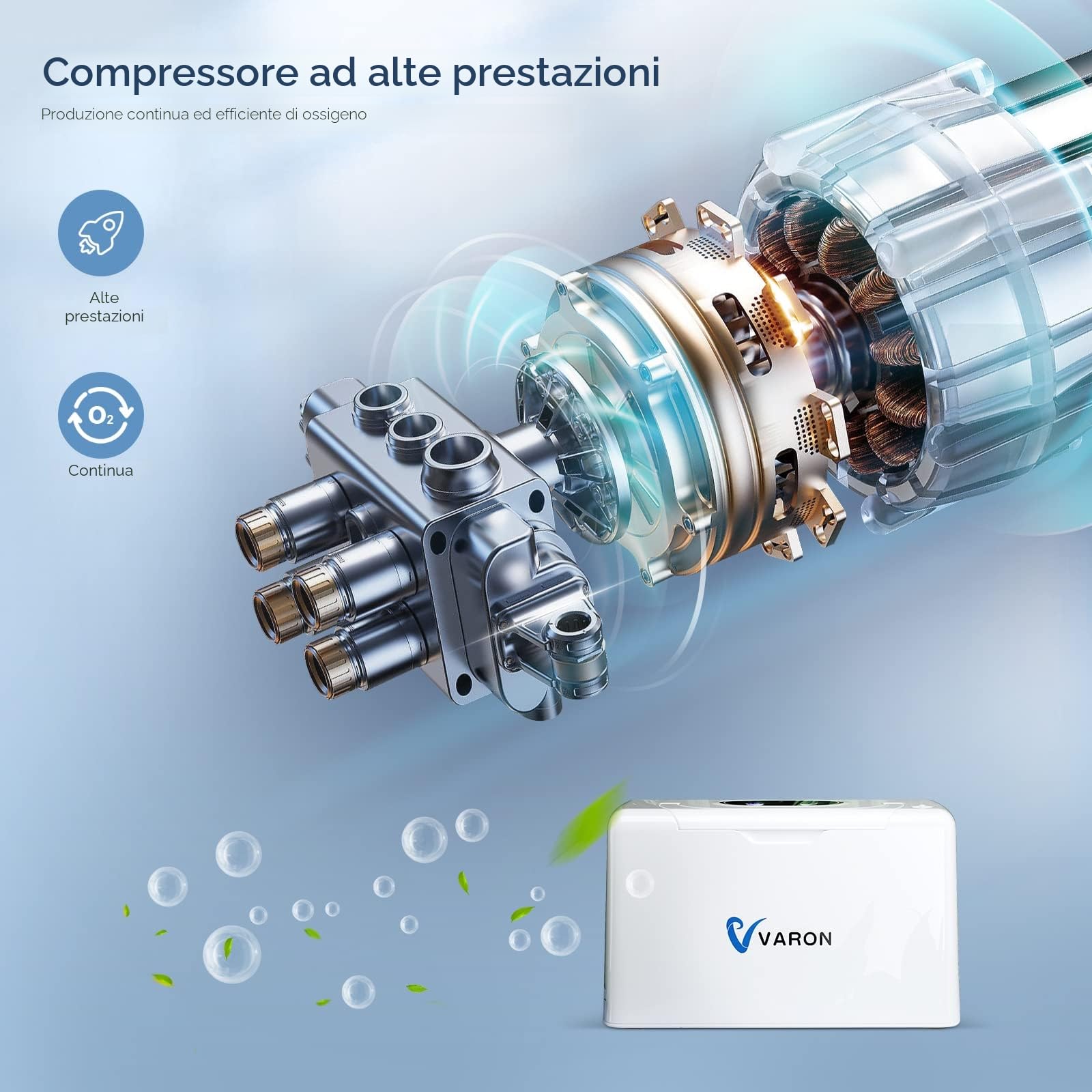 3L/min Concentratore di Ossigeno con Batteria, 32,5%(± 2,5%) Macchina per Ossigeno Portatile, Oxygen Machine Uso continuo 2-2,5 ore, Per all'aperto, altopiano, veicoli