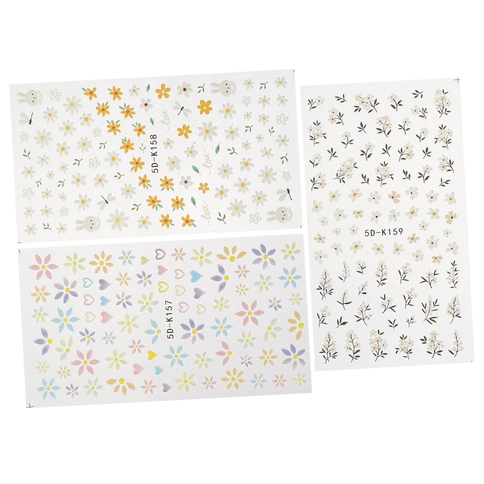 Beaupretty Pegatinas Decorativas De Uñas De Stickers De Para Uñas Aplicación Y Para Fiestas Y Ocasiones Especiales Seguros Y Amigables 3 Piezas X 4