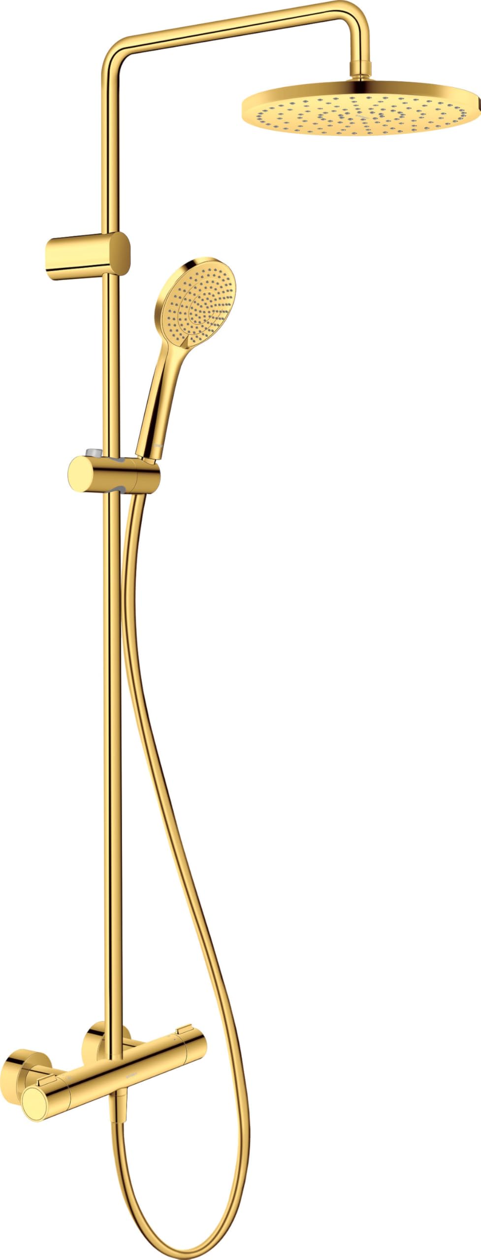 Duravit Duschsystem, Duschkopf mit 3 Strahlarten, Gold Poliert