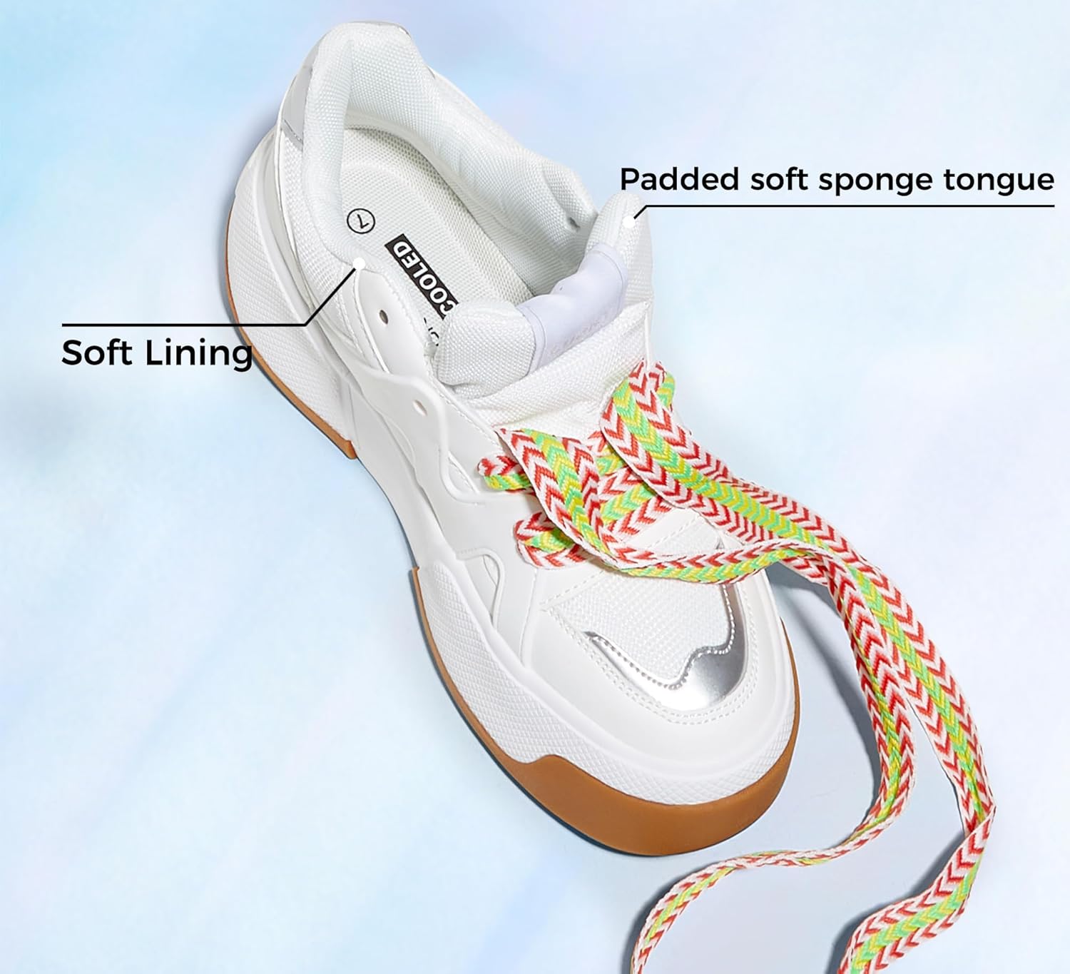 LUCKY STEP Women’s Platform Fashion Sneakers Lace up Casual Faux Leather Comfortable Thick Sole Tennis Walking Shoes - Image 6