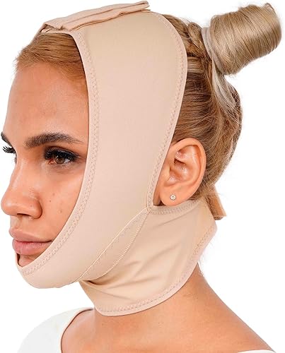 Miniatura 8 de Prenda de la compresión de la barbilla después de la cirugía del liposucción, vendaje de la correa de la cubierta del
