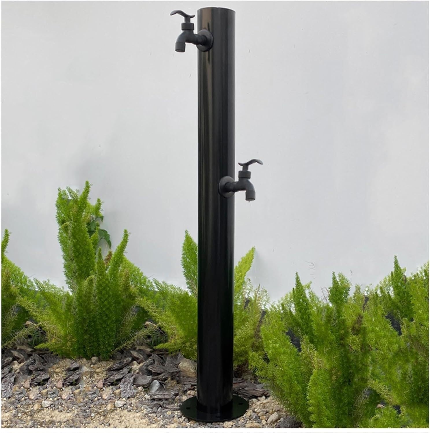 HGOuhK Water Tap Fountain Hydrant Freestanding Outdoor Water Column Garden Faucet with 2 Faucets, Antifreeze Fountain Post