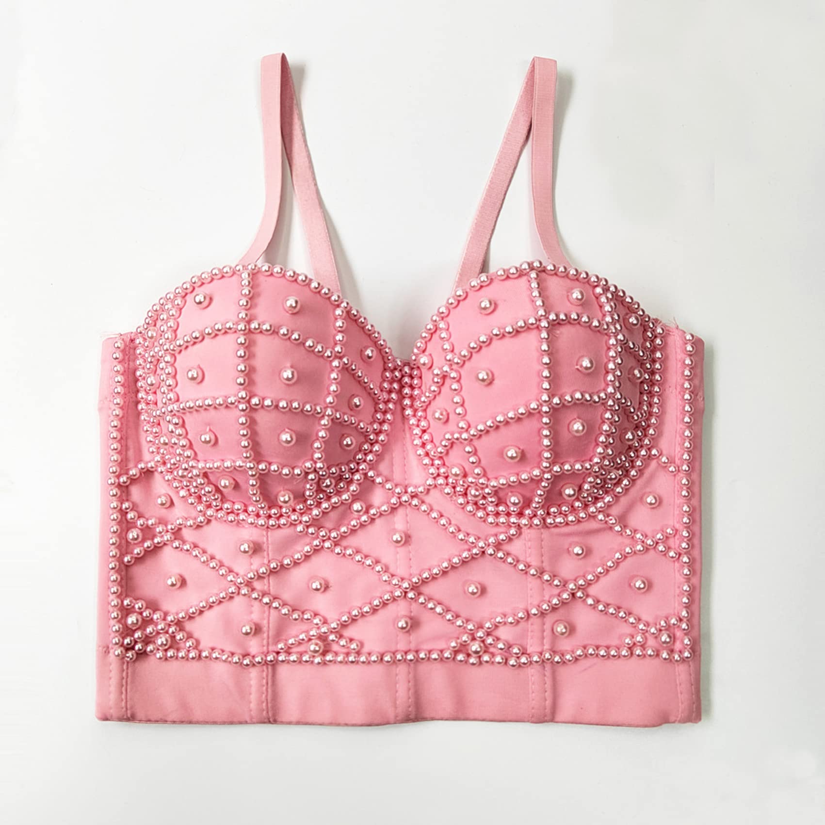 Femmes Strass Push up Bustier Crop Top Gothique Punk Corset Clubwear Party Bra