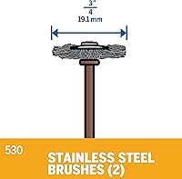 Vista 3 de Dremel 530-02 Cepillos de acero inoxidable (paquete de 2), 1,9 cm de diámetro