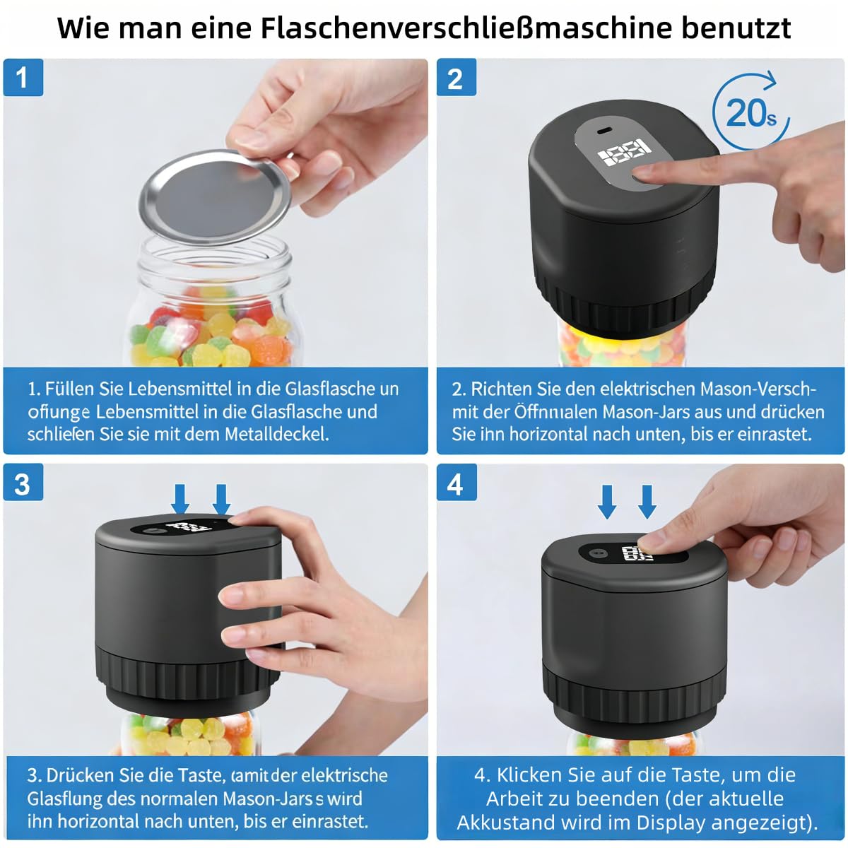 Freshguard Vakuumierer Für Längere Frische Mit 1-Knopf-Bedienung (Schwarz)