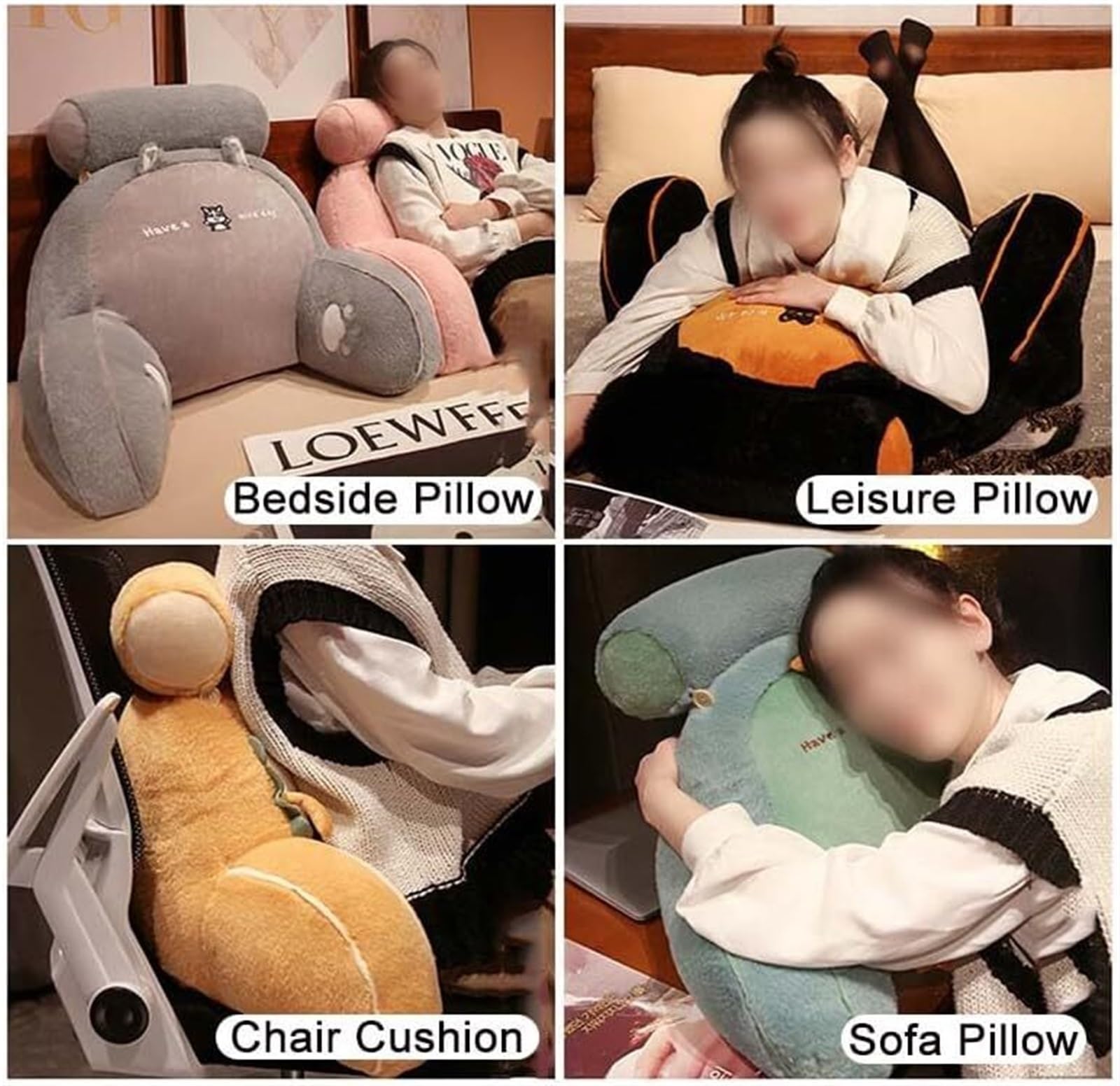 poduszka pod plecy, Poduszka lędźwiowa do leżenia w łóżku, oddychająca poduszka relaksacyjna z podparciem pod ramiona(Black,75 * 50cm)