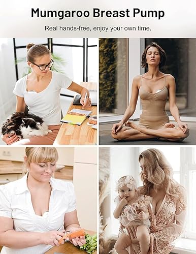 Miniatura 7 de Extractor de leche manos libres, extractor de leche portátil, bomba de lactancia eléctrica portátil con pantalla inteligente, 3 modos y 12 niveles,