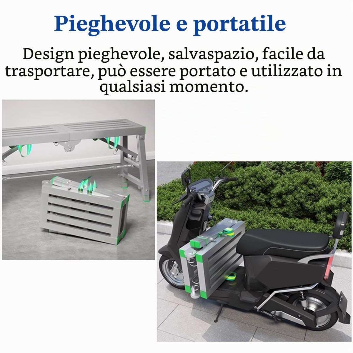 Ponteggi Pieghevoli, Impalcatura Multiuso per Piattaforma di Lavoro con Altezza Regolabile a 5 Marce, scaletta per Uso Domestico per banco da Lavoro di ingegneria Domestica