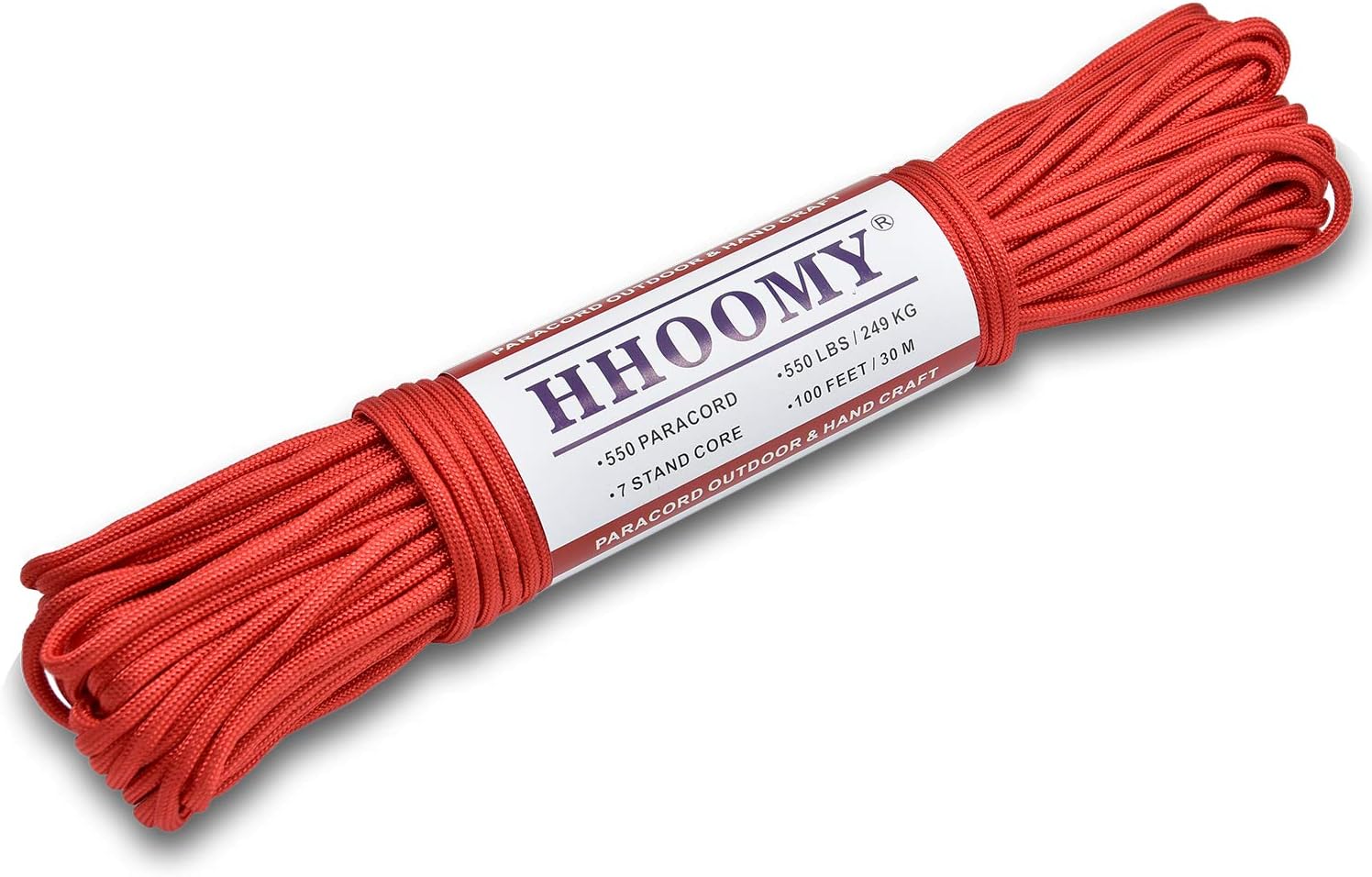 HomTop 550 Paracord 7 Strand Nylon Parachute Cord Outdoor Survival Rope