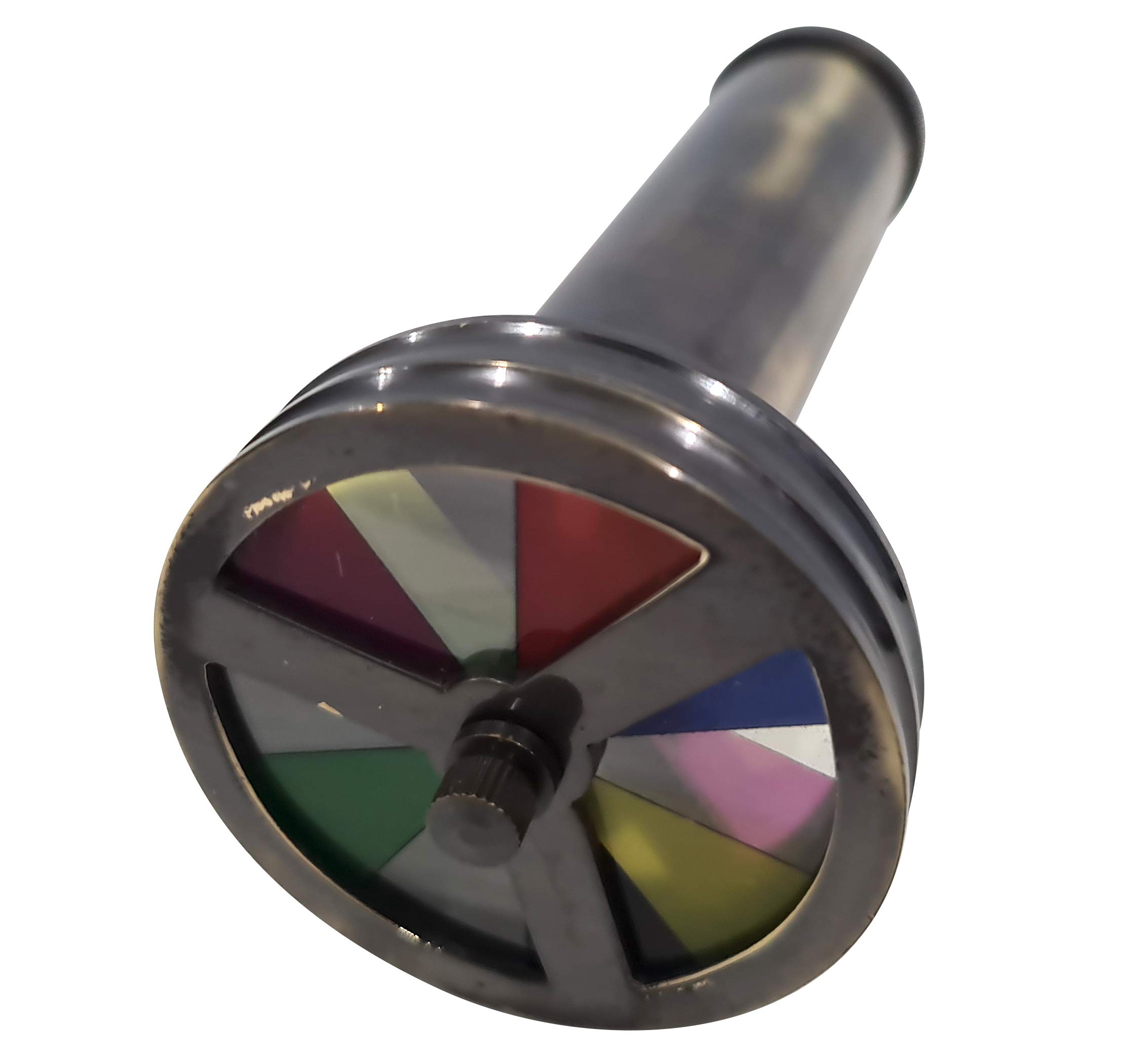 Vintage Antique Brass Double Rotating Wheel Stained Glass Kaleidoscope Kids Toy & Collectible Gift