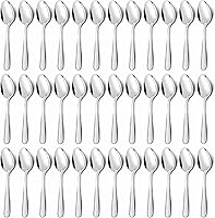 Vista 10 de Unokit Juego de 24 cucharas de té – Cuchara de acero inoxidable de 6.7 pulgadas, postre, mesa, cucharas de cubiertos solo para el hogar, cocina