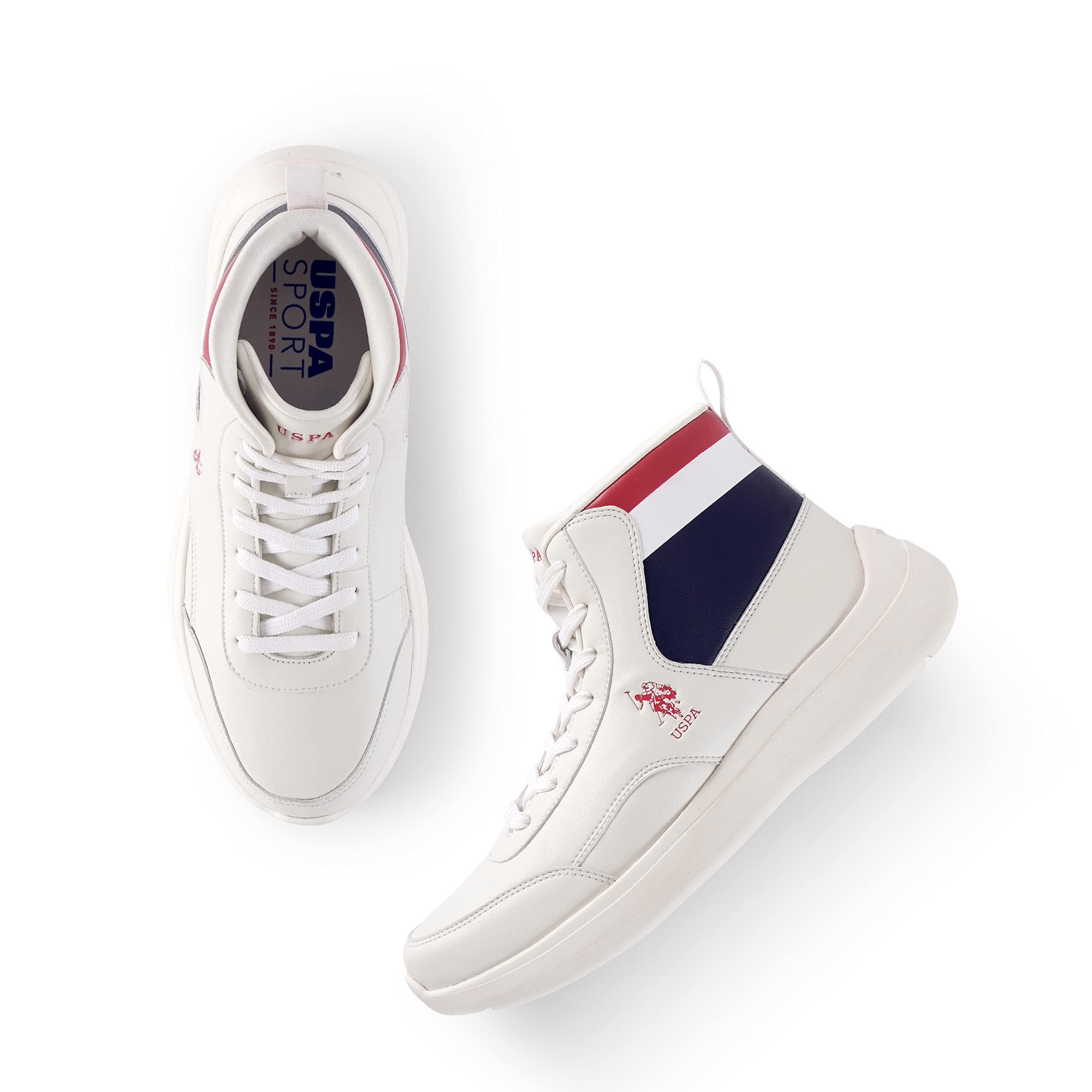 U.S. Polo Assn. LINETTI Mens Off White Mid Top Sneaker-(UK/8) (US/9) (2FD23296A01) (B0C5GD6CT8) Amazon Price History, Amazon Price Tracker