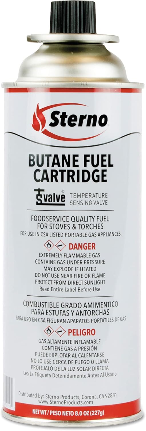Sterno 50130 8-Ounce Butane Fuel Cartridges, (RETAIL 4-PACK)