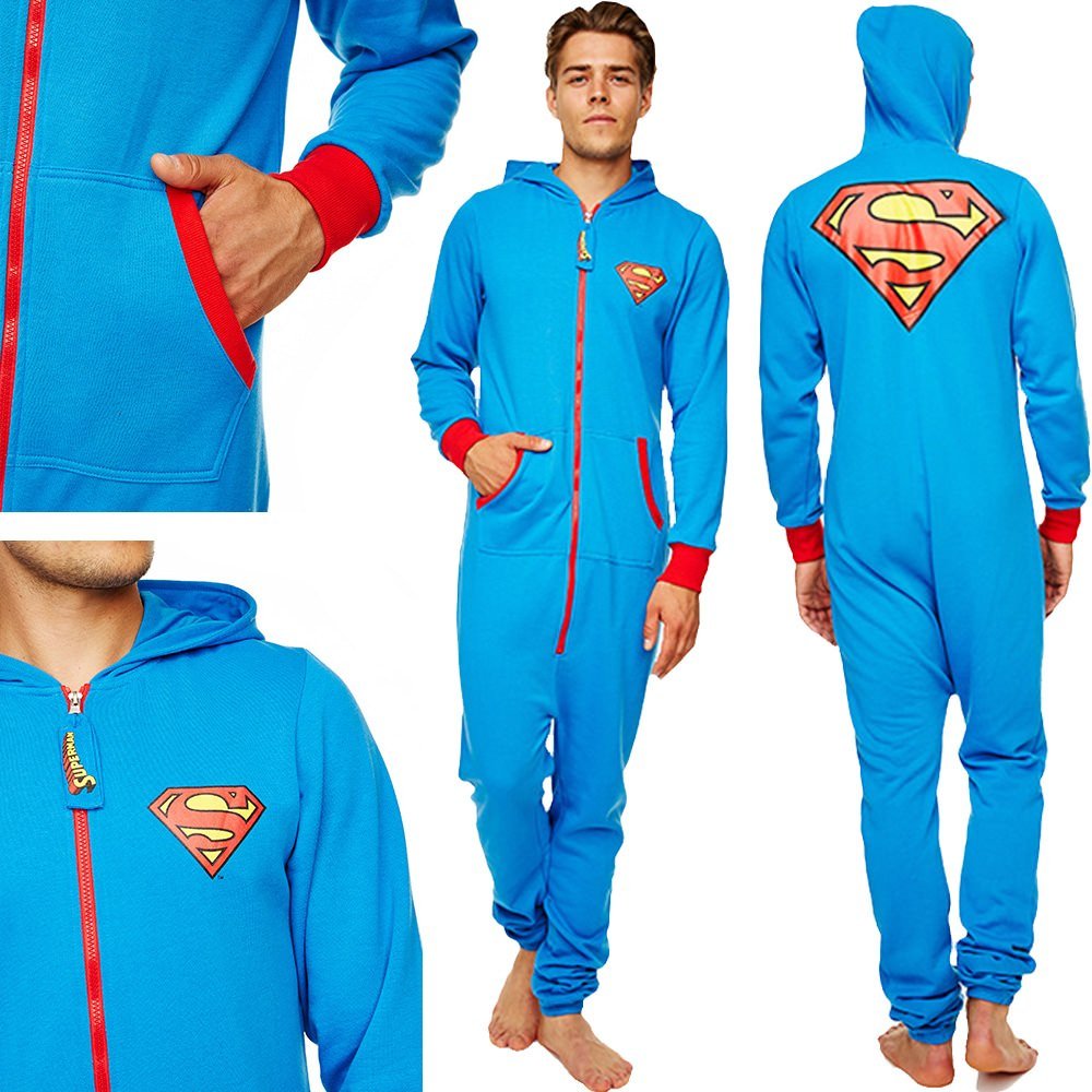 DC Comics Superman - Mono para Hombre (Grande, Azul)