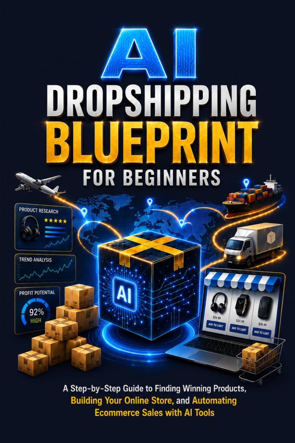 AI Dropshipping Blueprint for Beginners: A Step-by-Step Guide to Finding Winning Products, Building Your Online Store, and Automating Ecommerce Sales with AI Tools