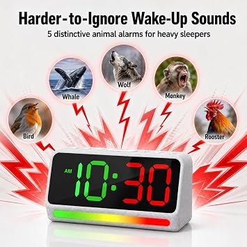 REACHER Extra Loud Alarm Clock for Heavy Sleepers Adults, Kids and Teens