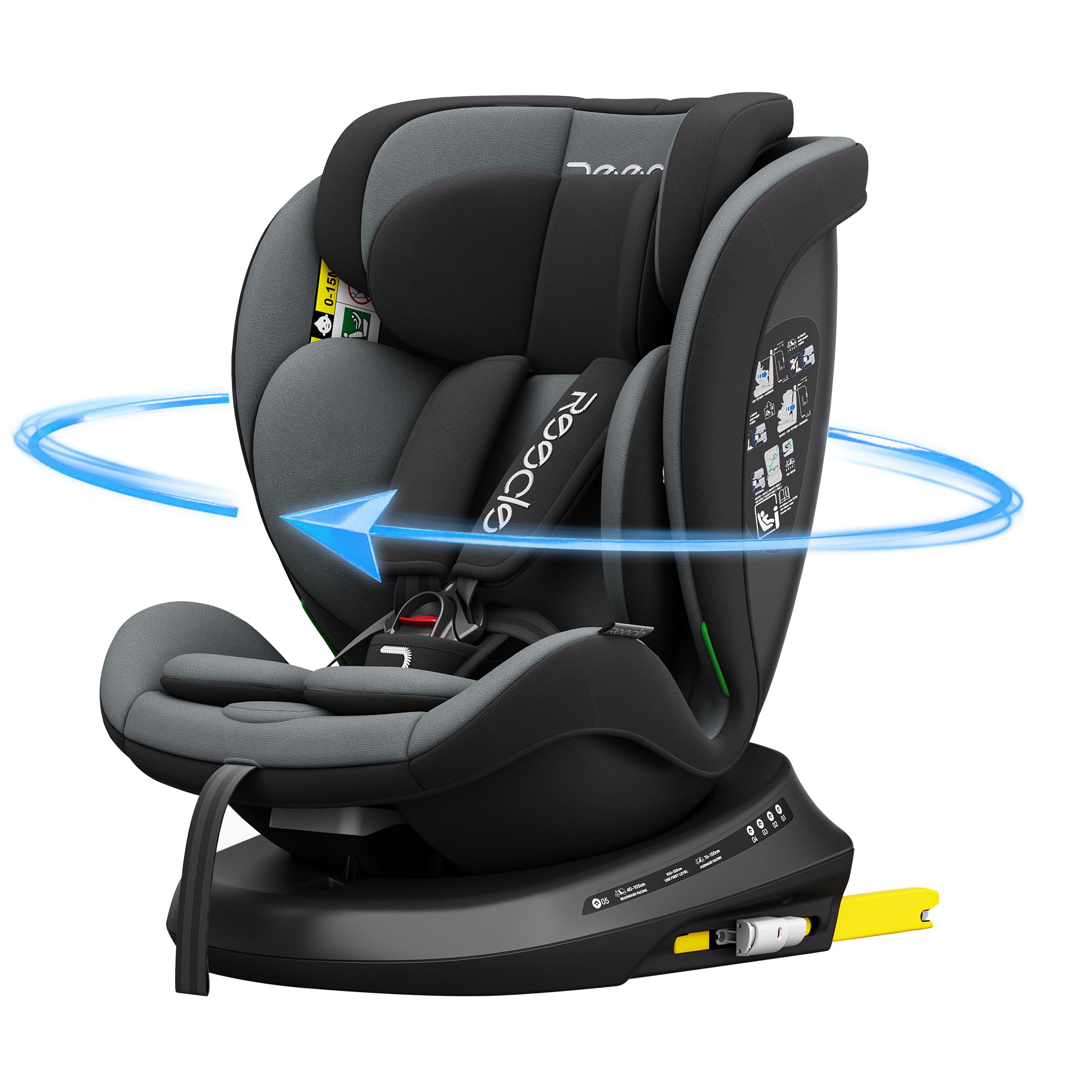 Reecle チャイルドシート 360° 回転式 グレー Amazon | Reecle チャイルドシート 360° 回転式 新生児~12歳頃 (0~36kg