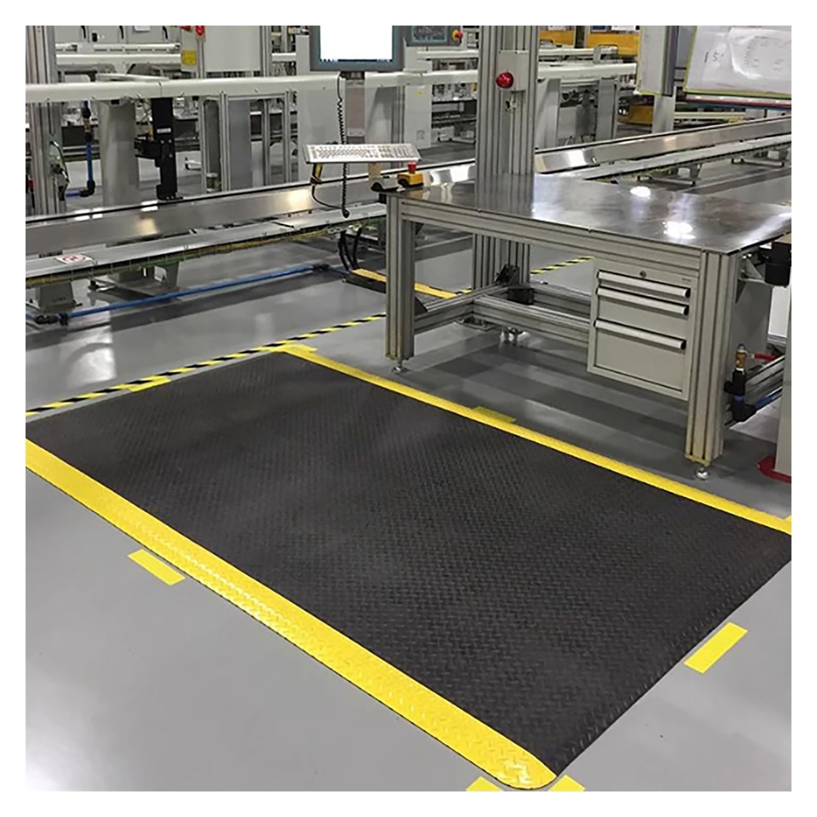 GTHTUHFD Anti-Static Non Slip Waterproof Floor Mats,Heavy Duty Anti-Fatigue Mat,Soft Sponge Ergonomic Mat For Commercial&Industrial Work,Black-60x80cm
