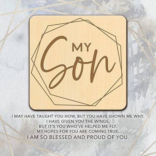Miniatura 3 de DEXSA My Son - Placa de pared con marco de madera, fabricada en los Estados Unidos, maravilloso regalo, colgador de metal y caballete en la parte