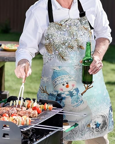 Miniatura 5 de Chef Apron Adjustable Bib Aprons, Christmas Balls Rustic Apron with Pockets Men Women Kitchen Cooking Apron Waterproof