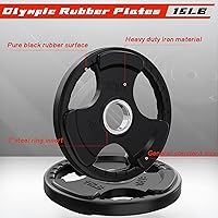 Vista 4 de RitFit Weight Plates for Barbell, 2-Inch Olympic Rubber Grip Plates for Weightlifting and Strength Training in Home & Gym, Single, Pair and Sets