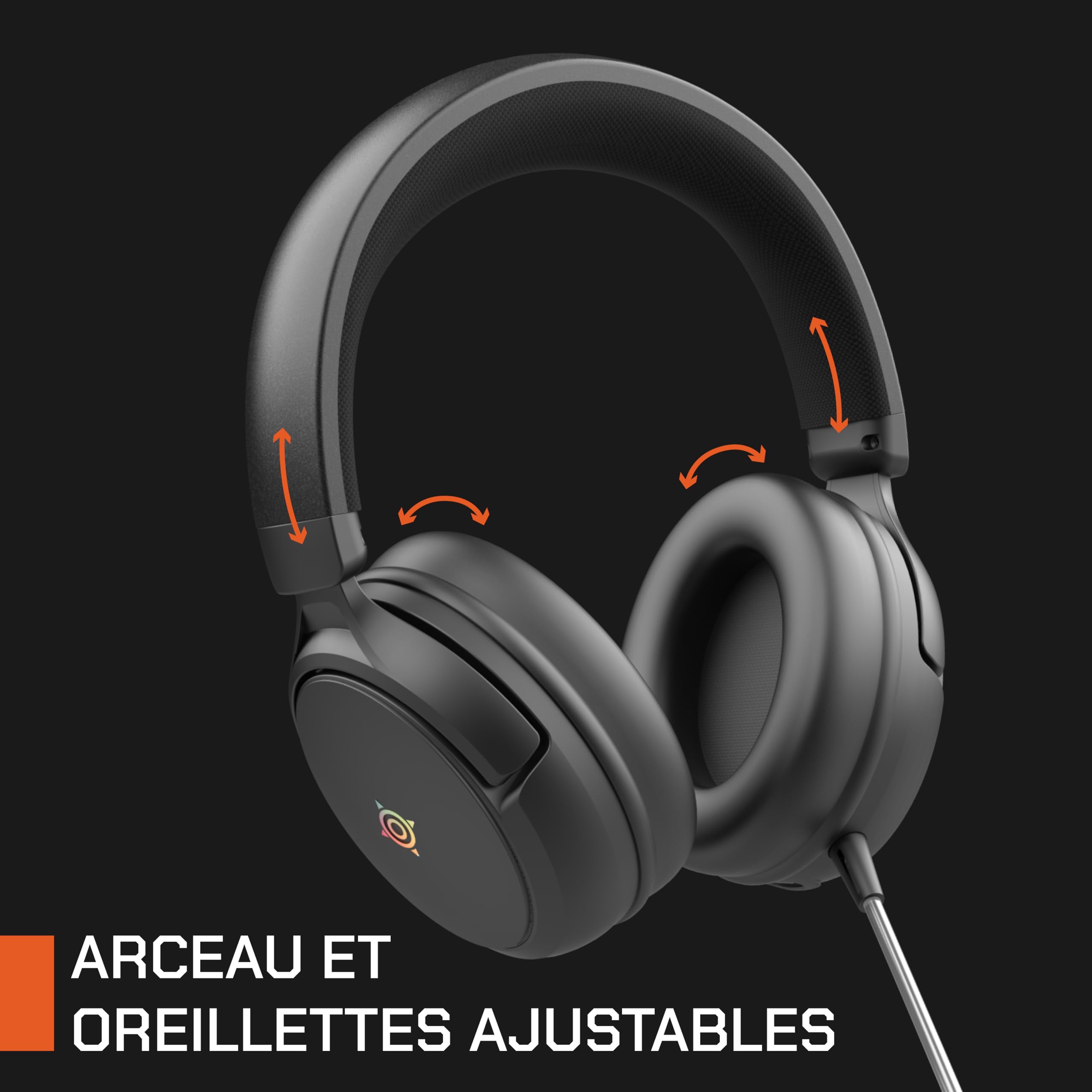 Nova Gaming - Atlas - Auriculares inalámbricos para Juegos - 3 Modos de conexión, micrófono Flexible y extraíble, RGB, tamaño Ajustable, Sonido Claro y equilibrado - Compatible con Todos los