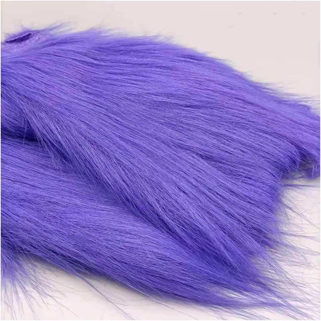 Tissu en fausse fourrure pour costume de cosplay violet uni multicolore 170x50cm