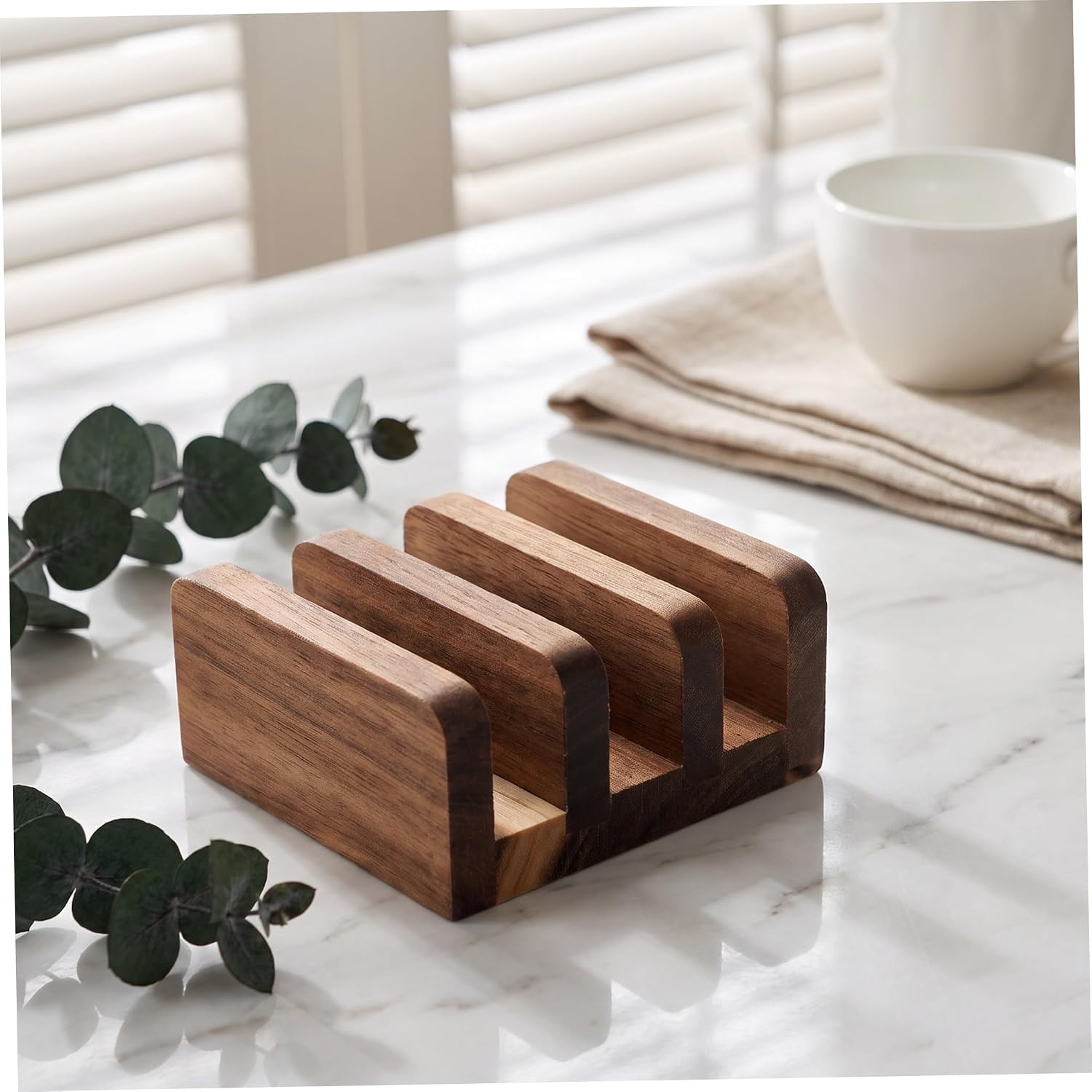3-slot Wood Cutting Board Holder Stand for Kitchen Boards