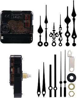 6168 Clock Mechanism Replacement, 13mm Total Shaft, Black Hands