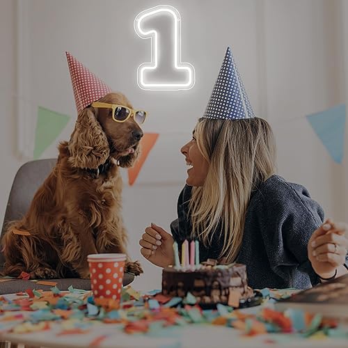 Miniatura 7 de Letrero de neón número 1, luces de neón con luz LED de un número, luz número uno para boda, cumpleaños, fiesta, aniversario, regalos de número,